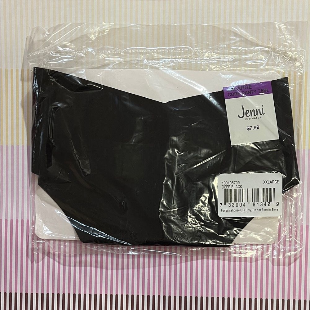 Jenni Plus Deep Black Thong Panties Sz XXL